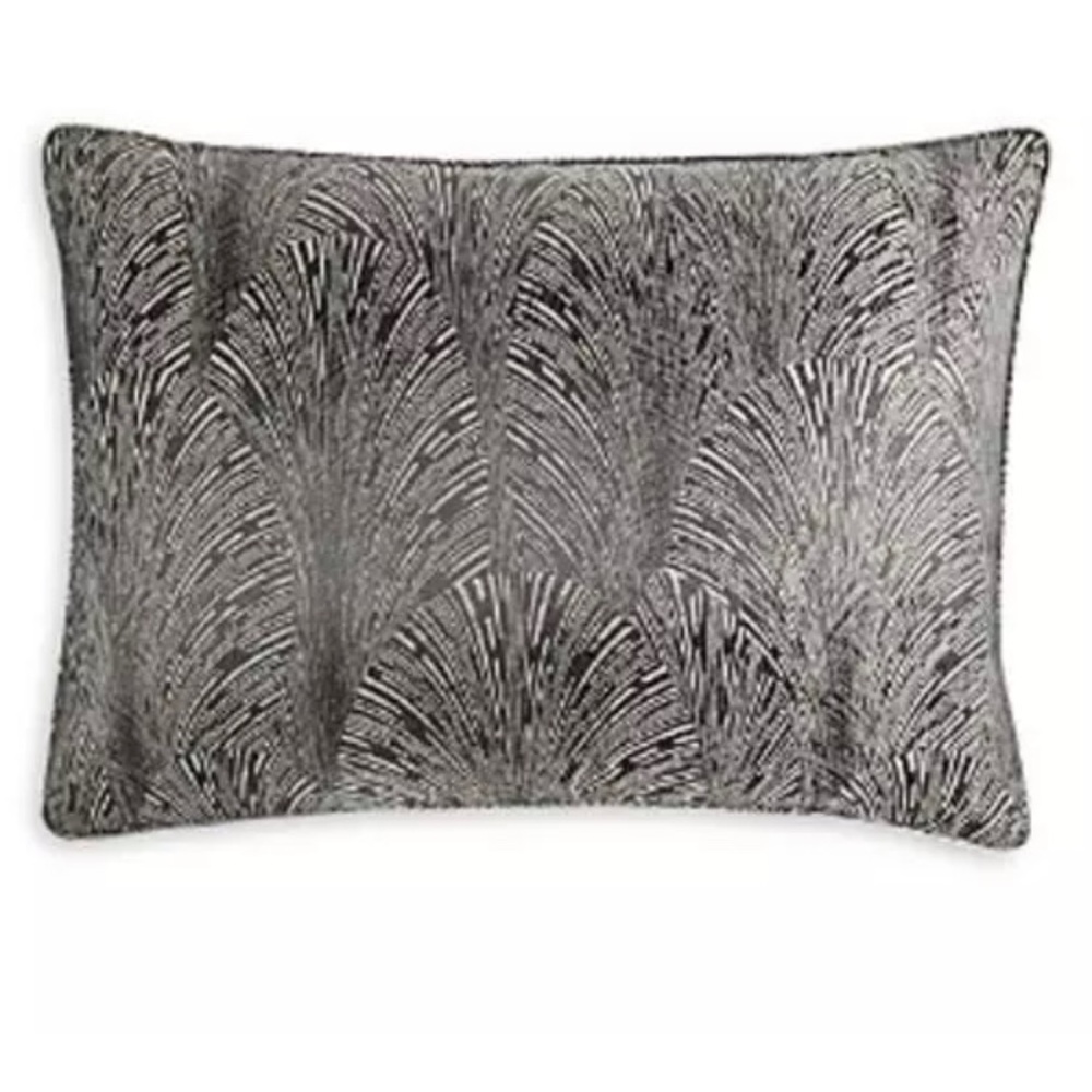Set 2 Hudson Park Collection Metallic Printed Deco Fan 28 x 20 Standard Pillow S